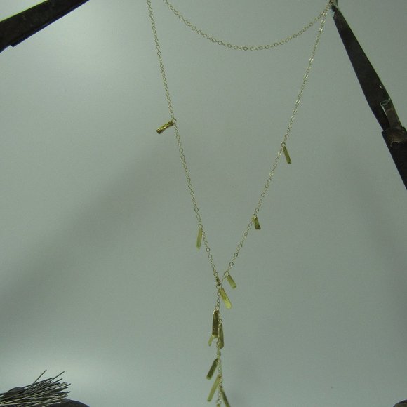 Gold necklace. 24k yellow gold leaf necklace with Leaves of gold. UNIQUE